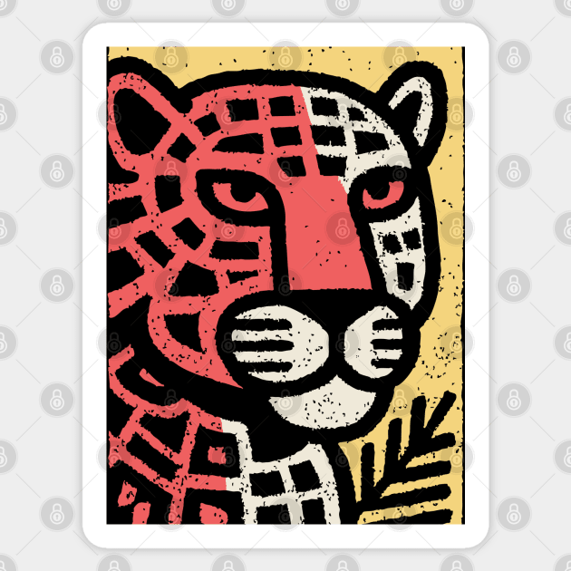 Fierce Red Jaguar | Pop Art Animal Print Sticker by TuncGK